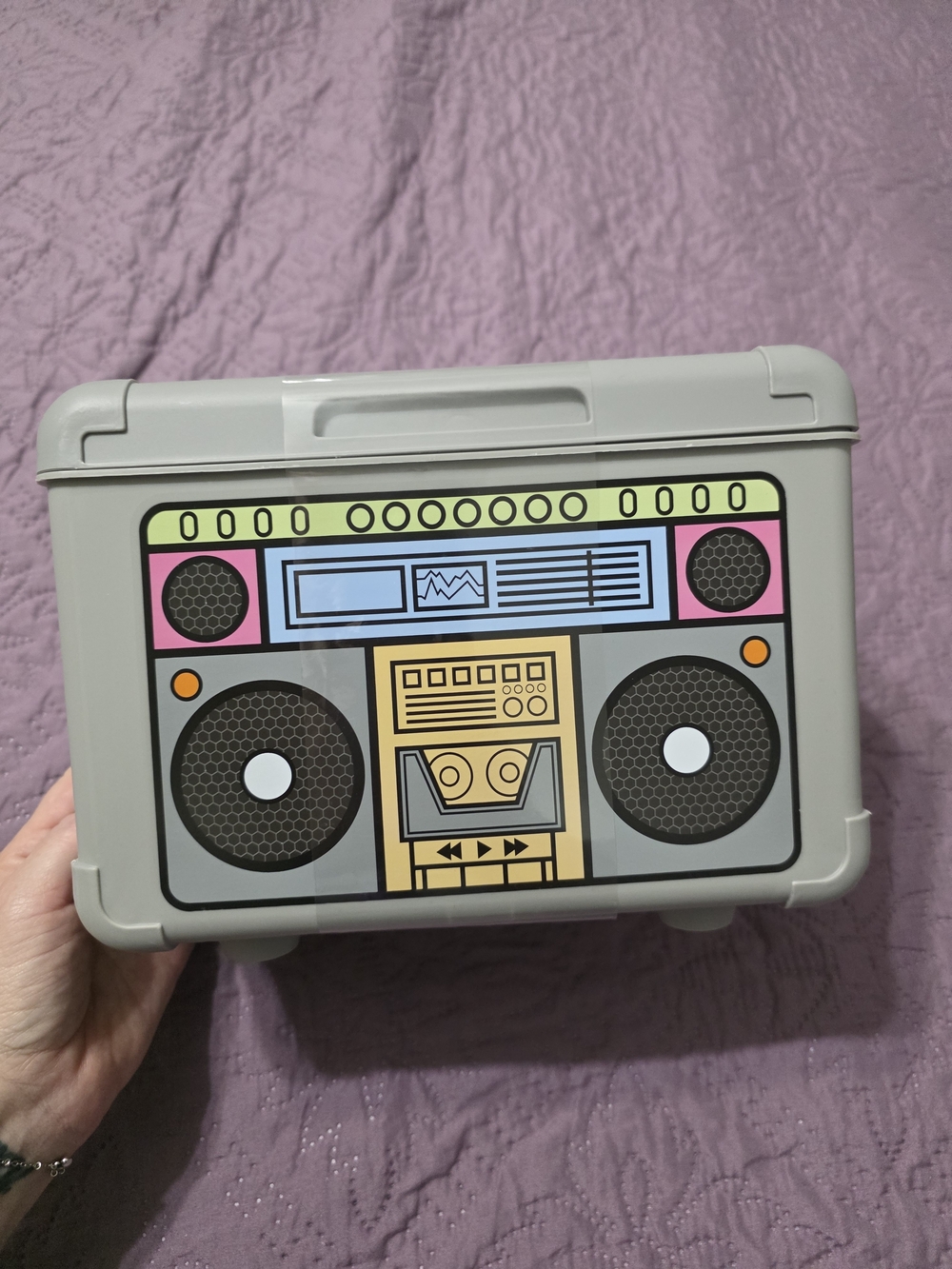 Target Gray Boombox Storage Case with Pastel Graphic